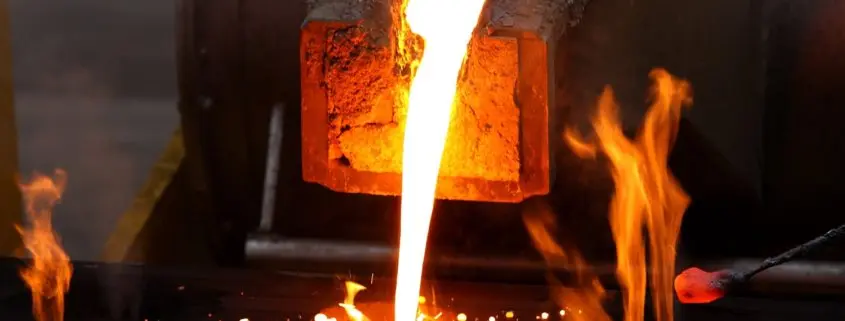 Molten aluminium in the melting centre